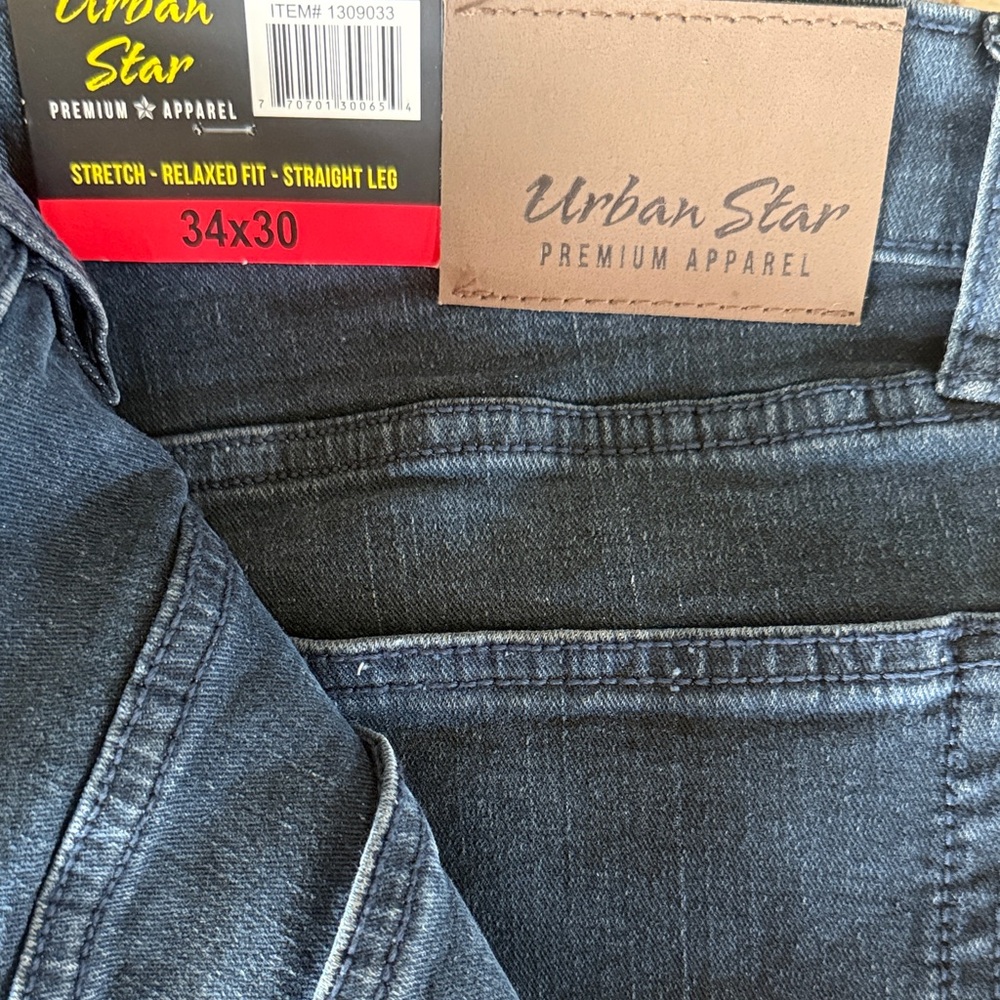 Urban Star Men's Straight Jeans - Black
